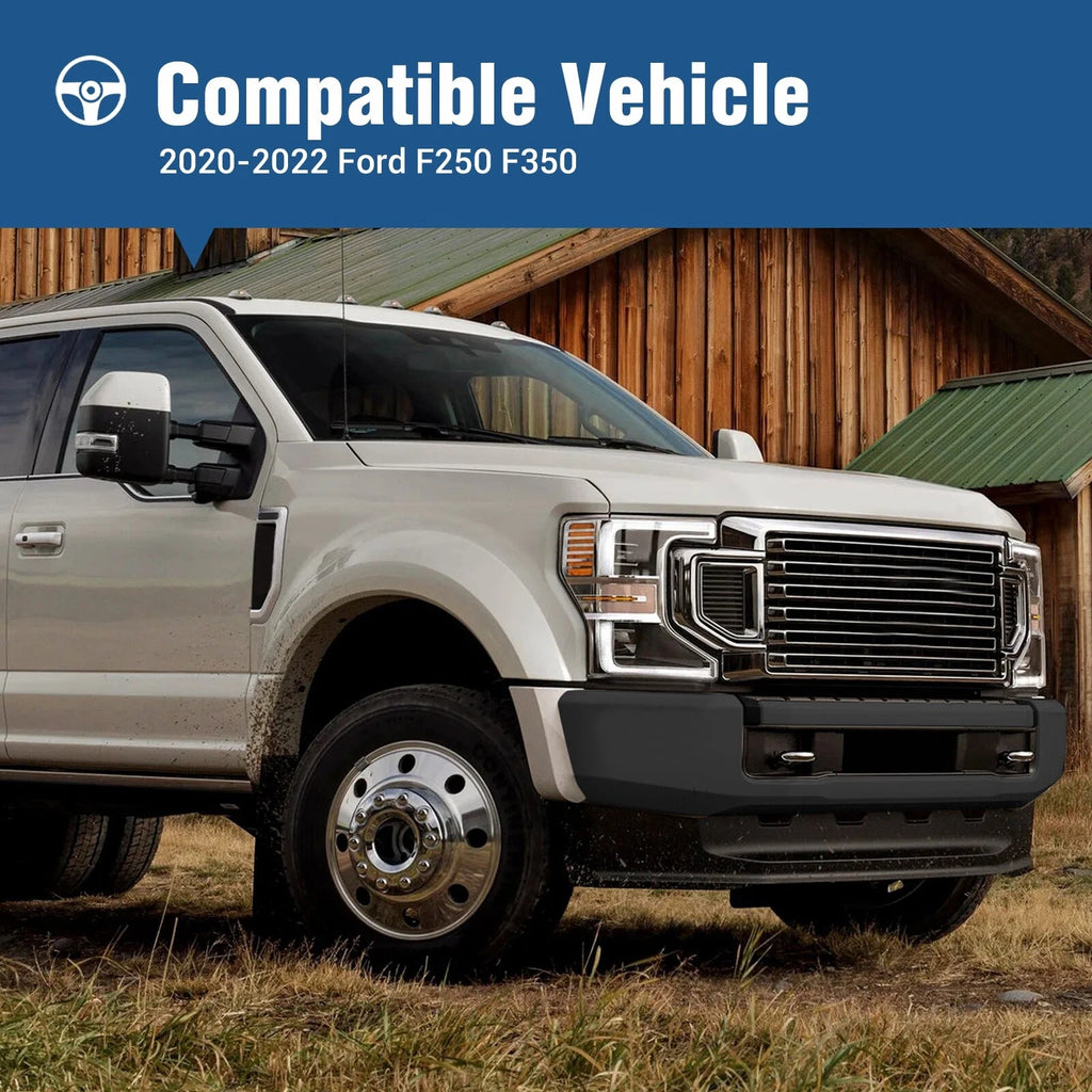 Black Steel Front Bumper Face Bar for Ford F-250 F-350 Super Duty (2020–2022)