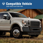 Black Steel Front Bumper Face Bar for Ford F-250 F-350 Super Duty (2020–2022)
