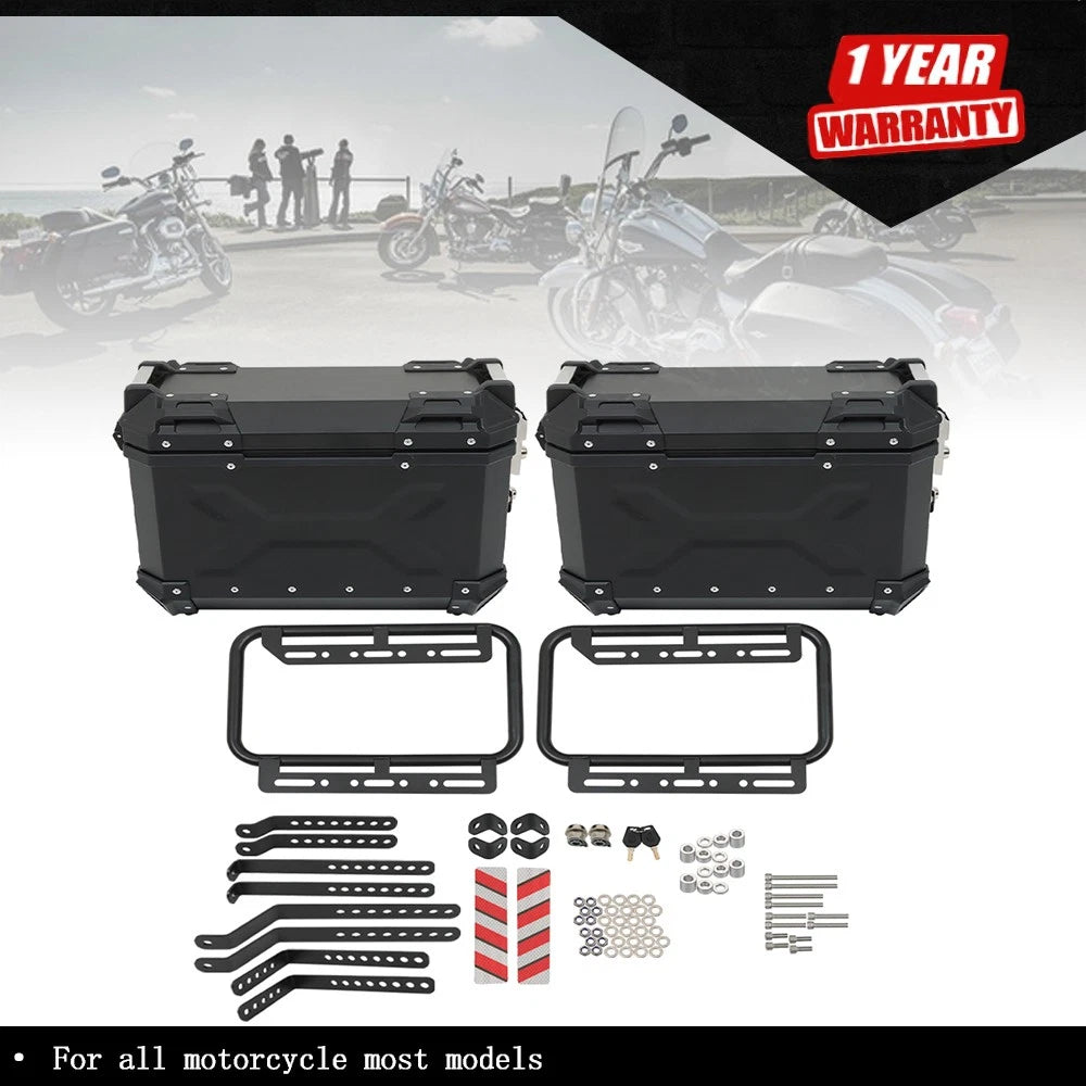 2X Hard Side Saddlebag Box Trunk for Motorbike (36L)
