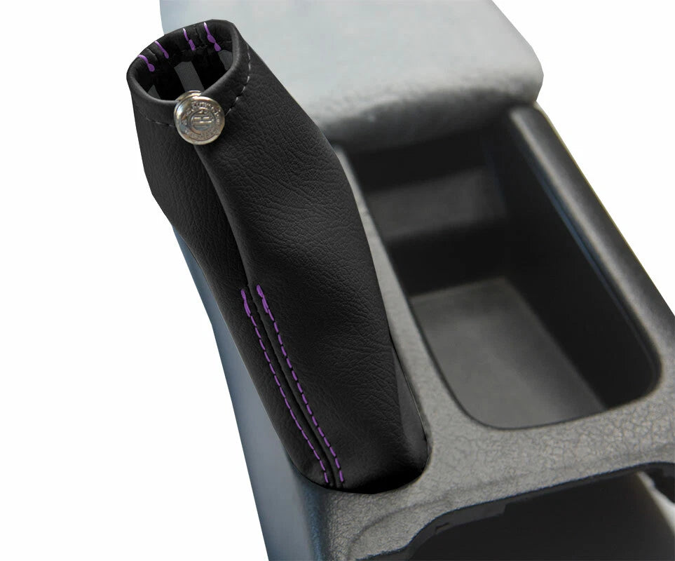E Brake Boot Cover for Nissan Skyline R32 (1989–1993) Black Purple Stitch
