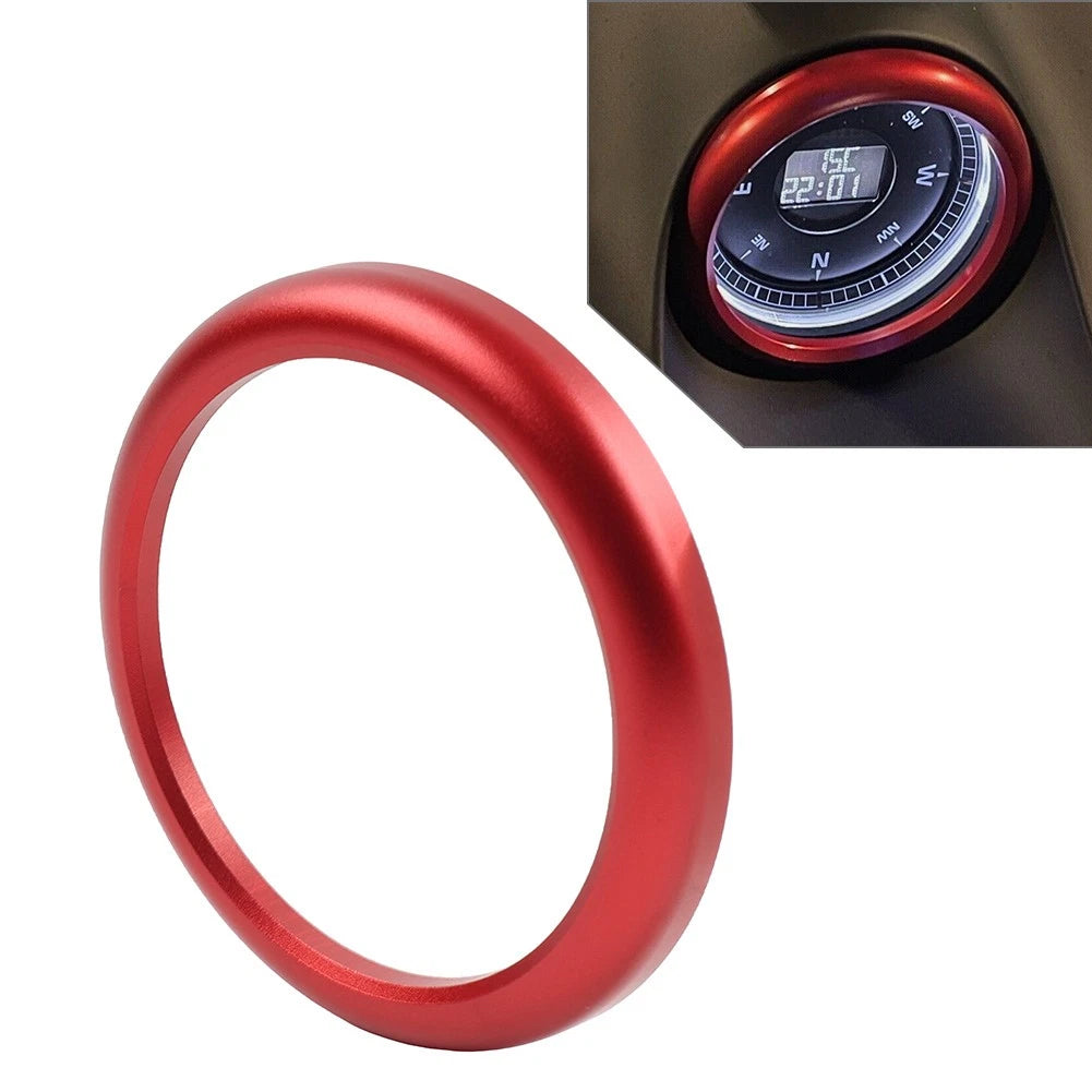 Stopwatch Compass Clock Cover Ring for Porsche 911 718 Boxster Cayenne Macan (2016–2023) Red