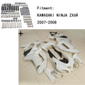 Fairing Kit for Kawasaki Ninja ZX6R (2007–2008) - Unpainted ABS