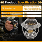 Engine Coolant Thermostat 06J121113A for Audi A3 (2009–2013) with Seal