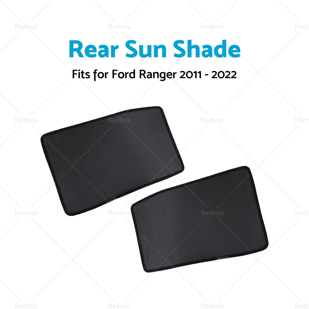 2X Rear Window Sun Shade for Ford Ranger (2011–2022) Mesh Car Sun Blind