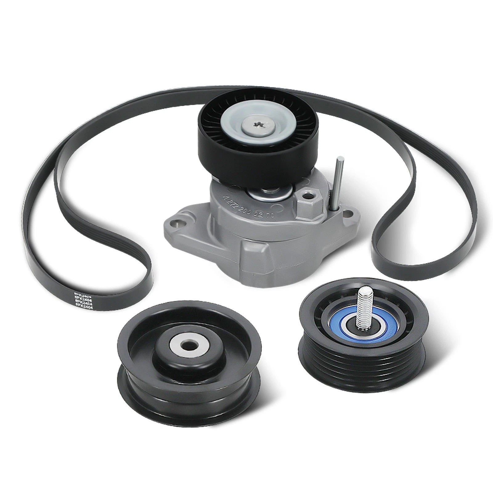 Drive Belt Tensioner + Idler Pulley Serpentine Belt Kit for Mercedes-Benz