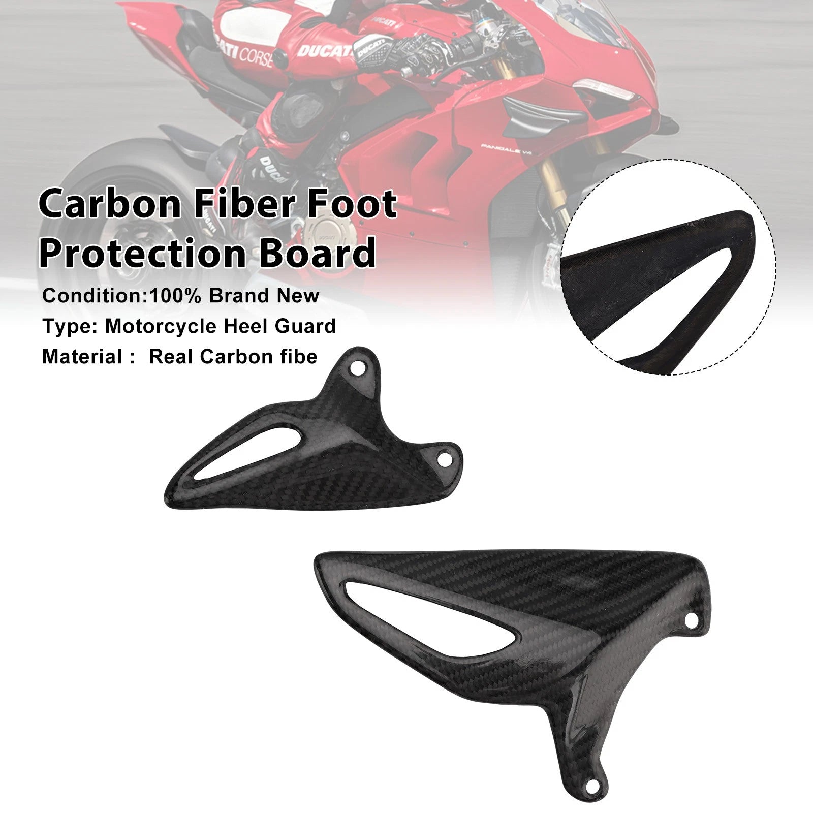 Real Carbon Fiber Foot Board for Ducati Panigale V4 V4S V4R V2 (2018–2025)