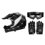 Youth Full Face Dirt Bike Helmet Set for ATV (DOT Approved, S-XL)