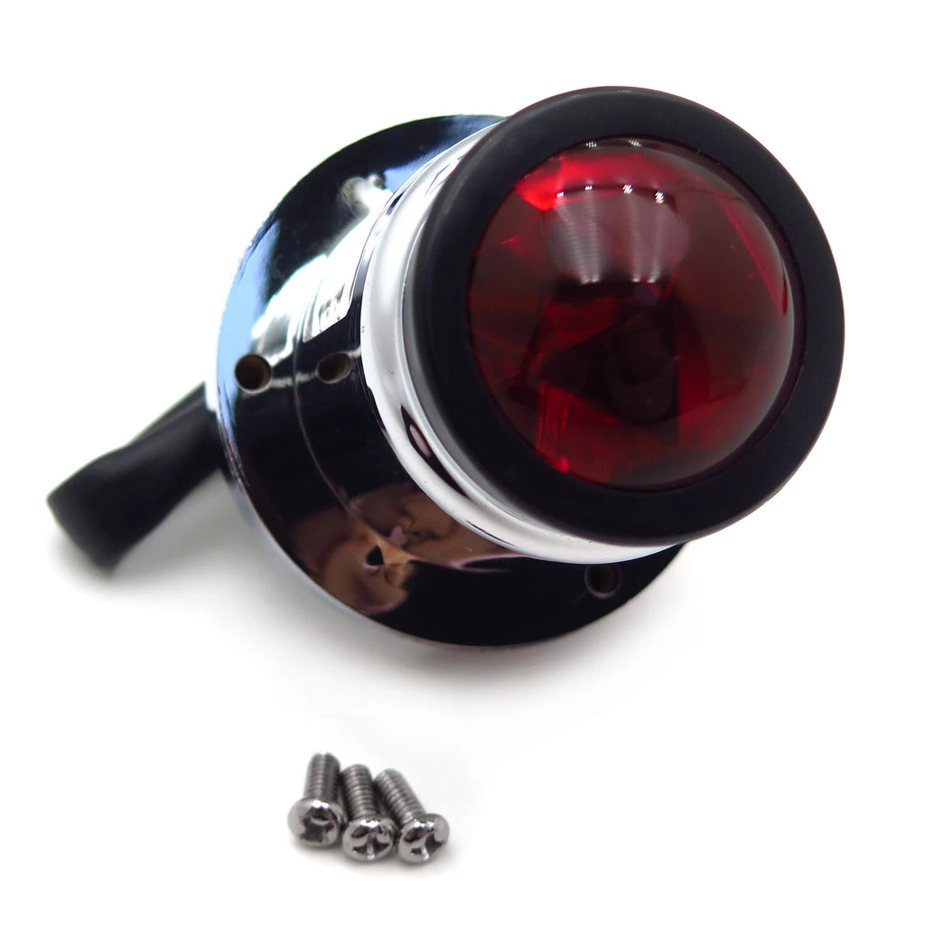 Chrome Custom Tail Brake Light for Bobber Chopper Cruiser Street Bike (Fit)