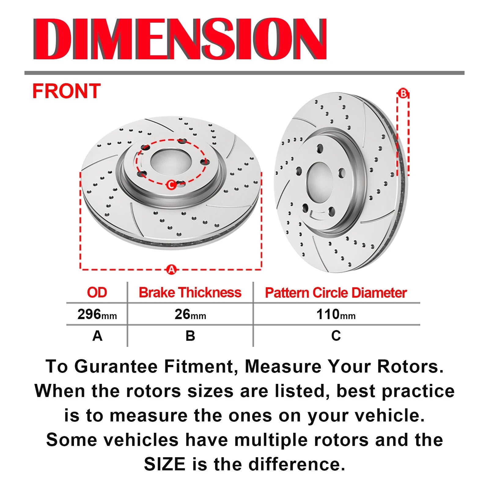 Front Slotted Brake Rotors and Pads for Chevy Malibu (2004-2012)