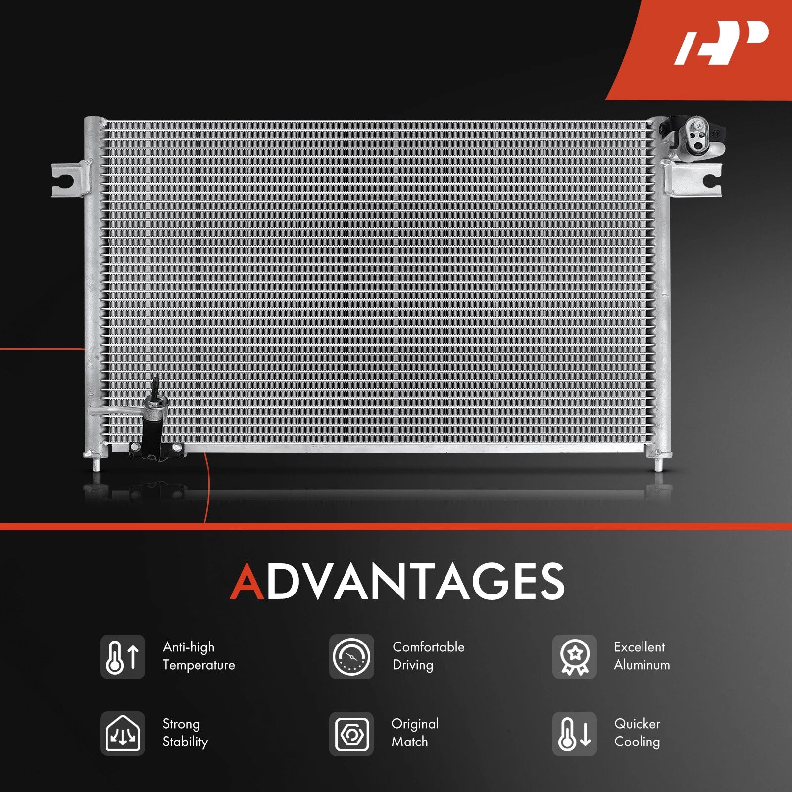 A/C Condenser with Bracket for Mitsubishi Montero (1994-2000)