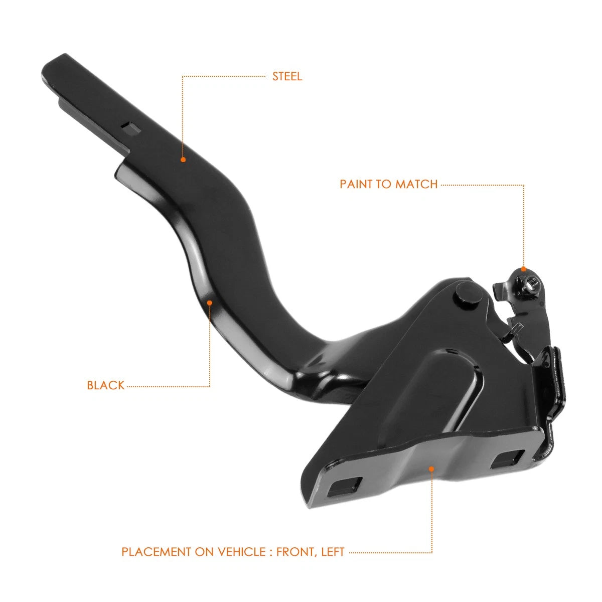 LH Driver Side Steel Engine Hood Hinge for Nissan Sentra (2013–2019)