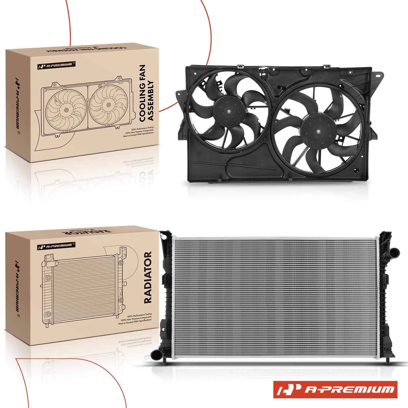 Radiator and Cooling Fan Assembly for Lincoln MKS (2013–2016) Ford Taurus