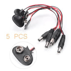 5 pcs 9V DC T Type Battery Power Cable Barrel Jack Connector