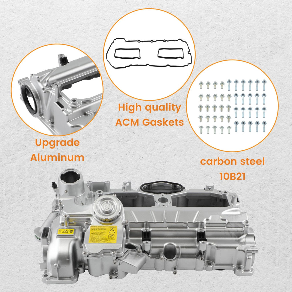 Aluminum Valve Cover w/ Gasket for BMW 320i 328i 528i X3 X5 X1 Z4 (2012–2018)