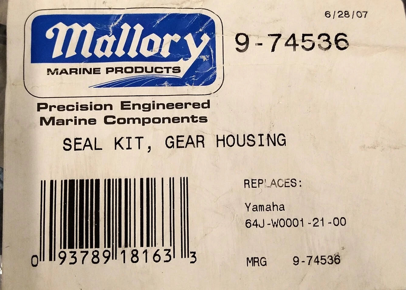 Seal Kit Gear Housing for Mallory 9-74536 (2010–2020)