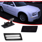 2X Smoke Lens White LED Front Side Marker Lights for Chrysler 300 (2005–2010)