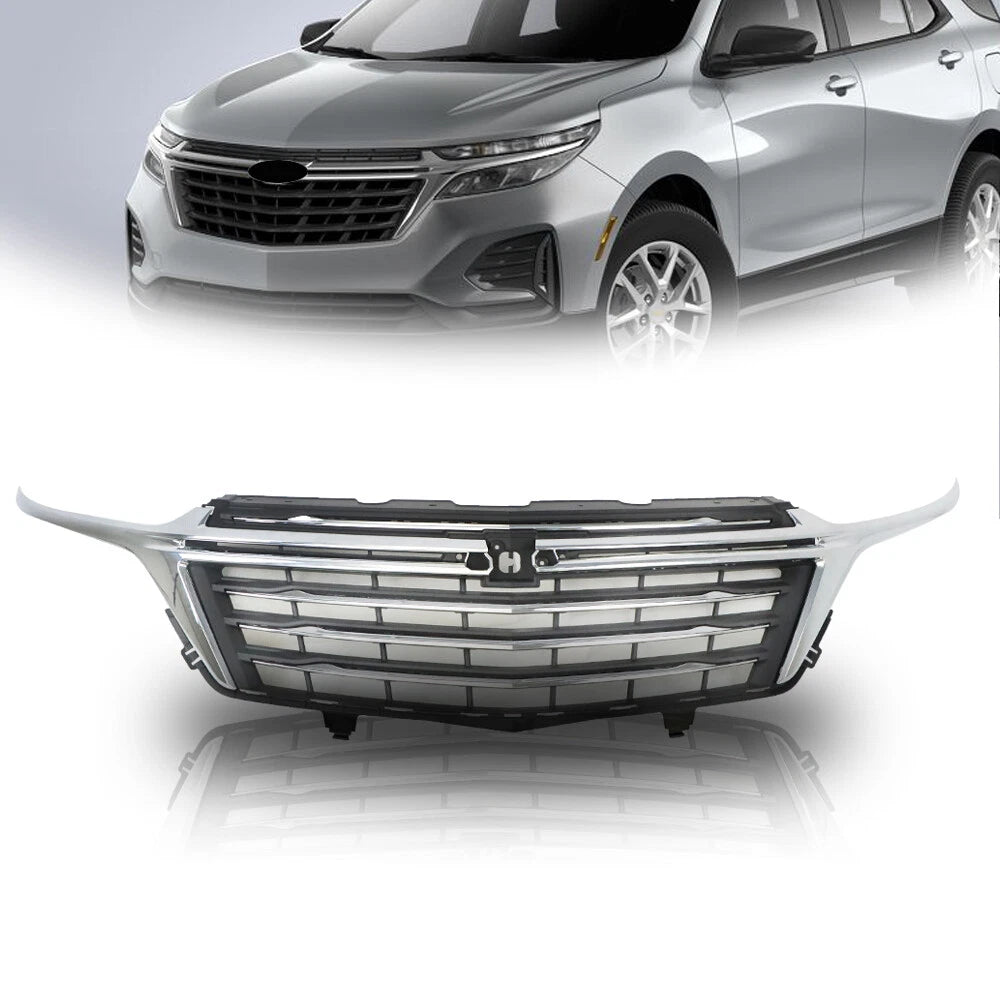 Front Grille Bumper for Chevrolet Equinox (2022–2023) Chrome Black Mesh