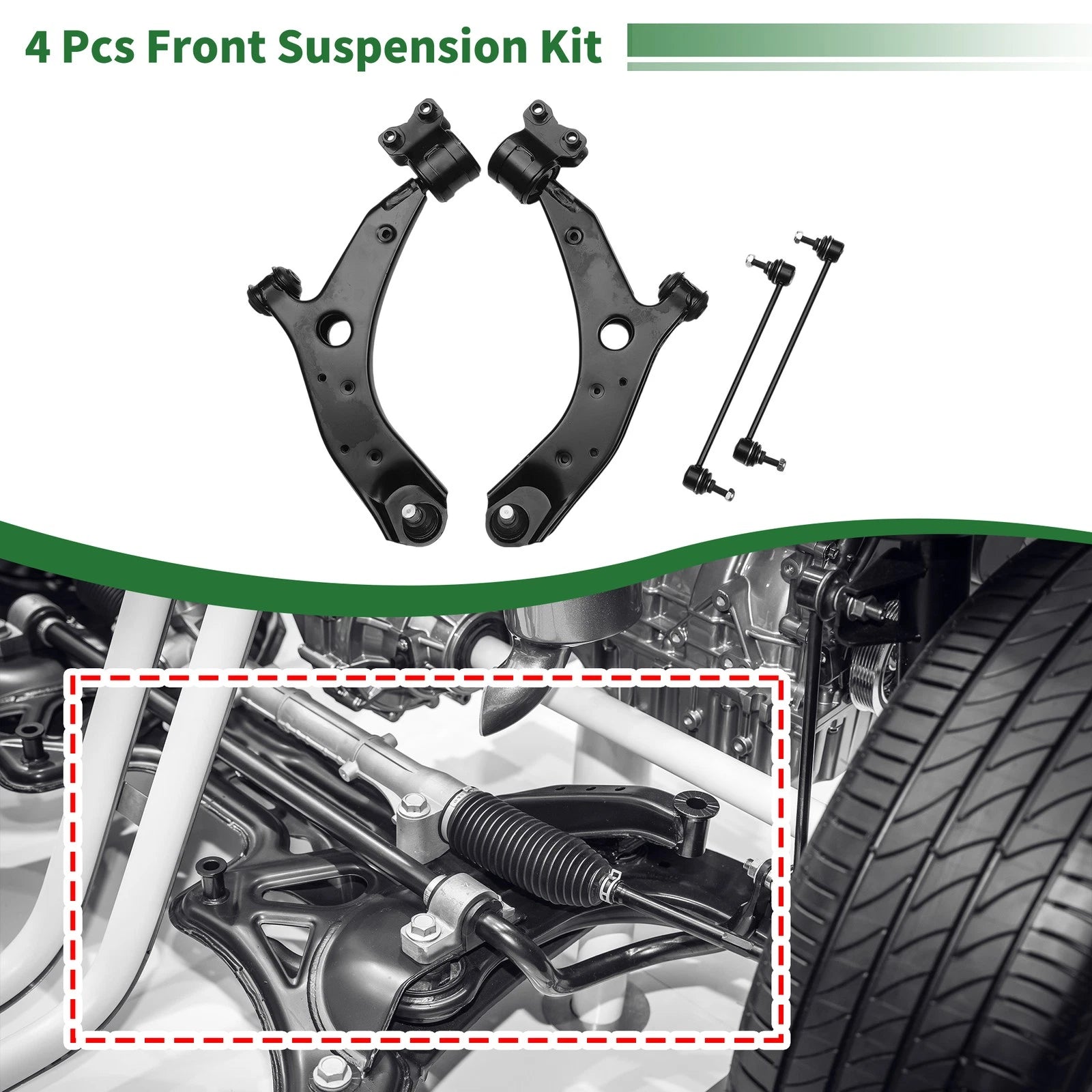 Set of 4 Front Lower Control Arms for Mazda 3 (2004–2009) No.K620040/K620041/K80235