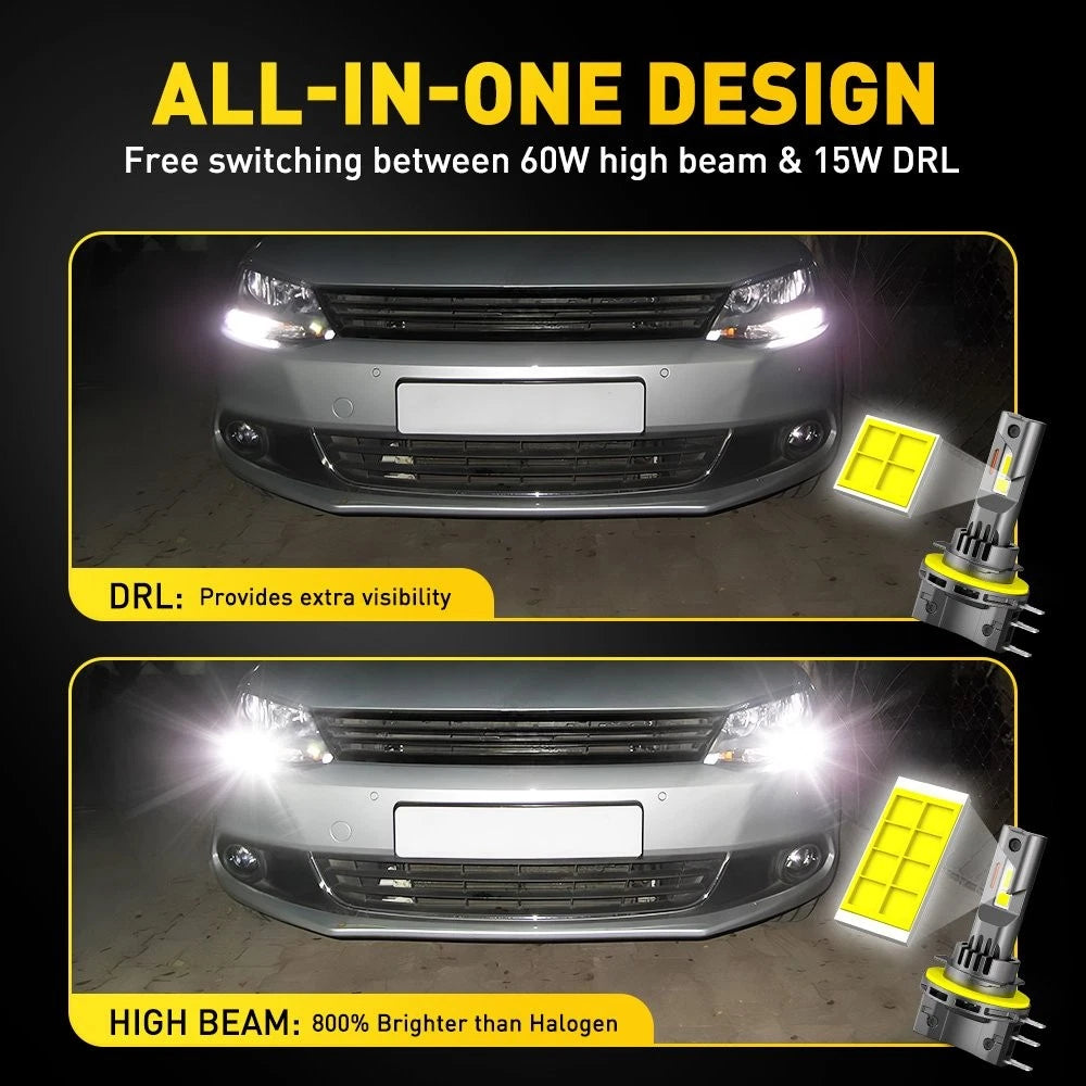 2X H15 LED Headlight Bulbs for Volkswagen Tiguan (2012–2017)