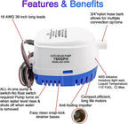 12V 760GPH Automatic Submersible Bilge Pump for Marine Boats