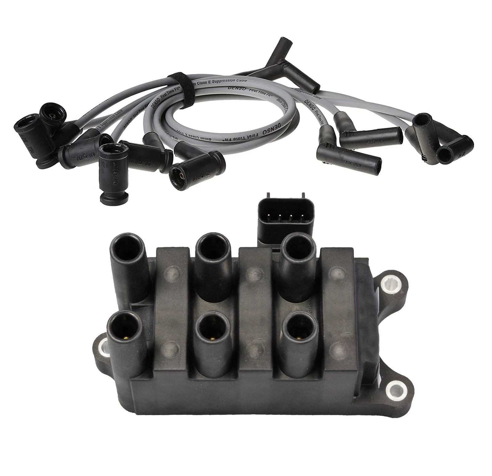Ignition Coil & Spark Plug Wire Set for Ford Mercury 3.0 V6 (STD NA)
