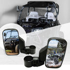 Set of 2 Rear View Side Mirrors for Polaris RZR (1.75" - 2" Clamp)