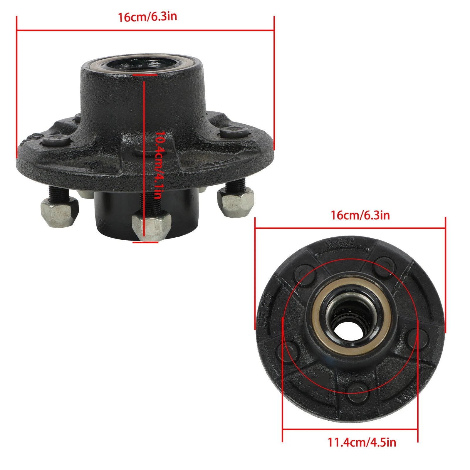 2X Trailer Idler Hub Kits for 3500 lbs Axle (5 on 4.5")