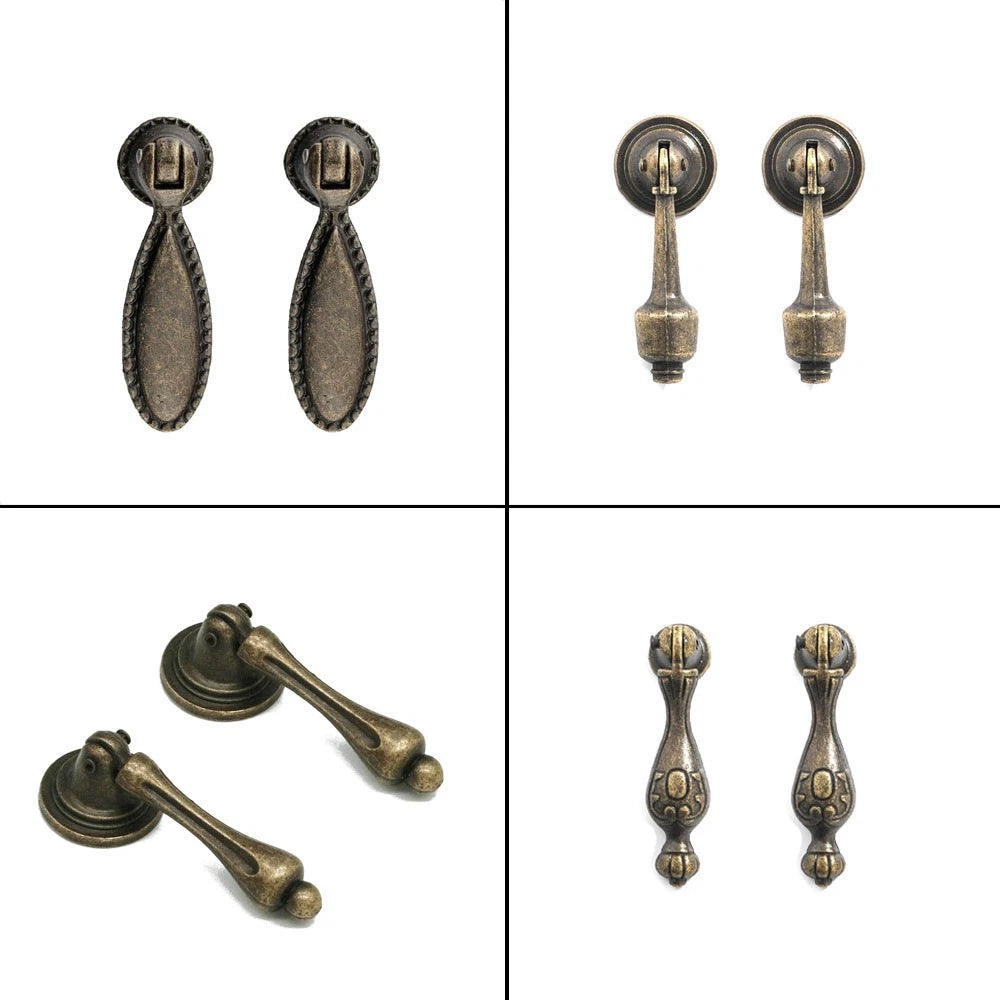 Set of 10 Vintage Drawer Pull Knobs for Kitchen Cupboard