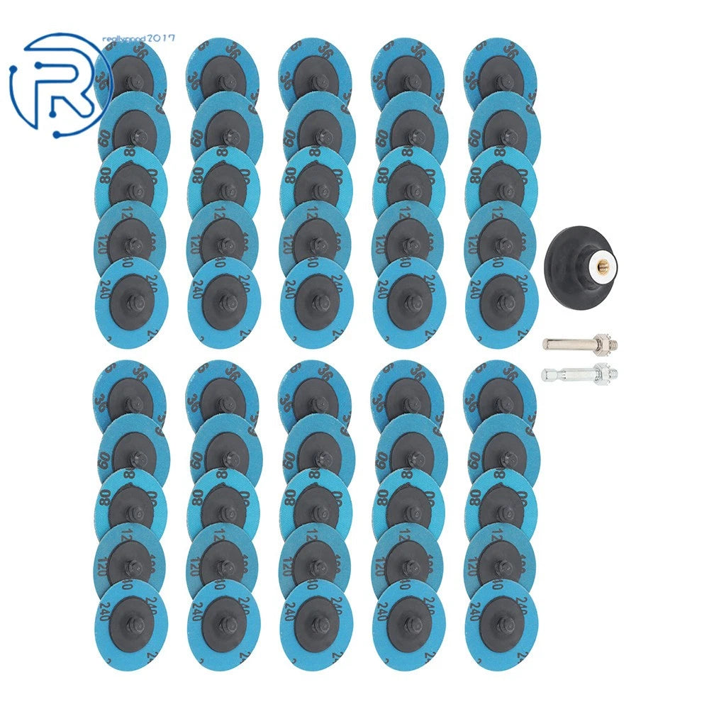 Set of 50 Sanding Discs for Quick Change (2 Inch, 36-240 Grit)