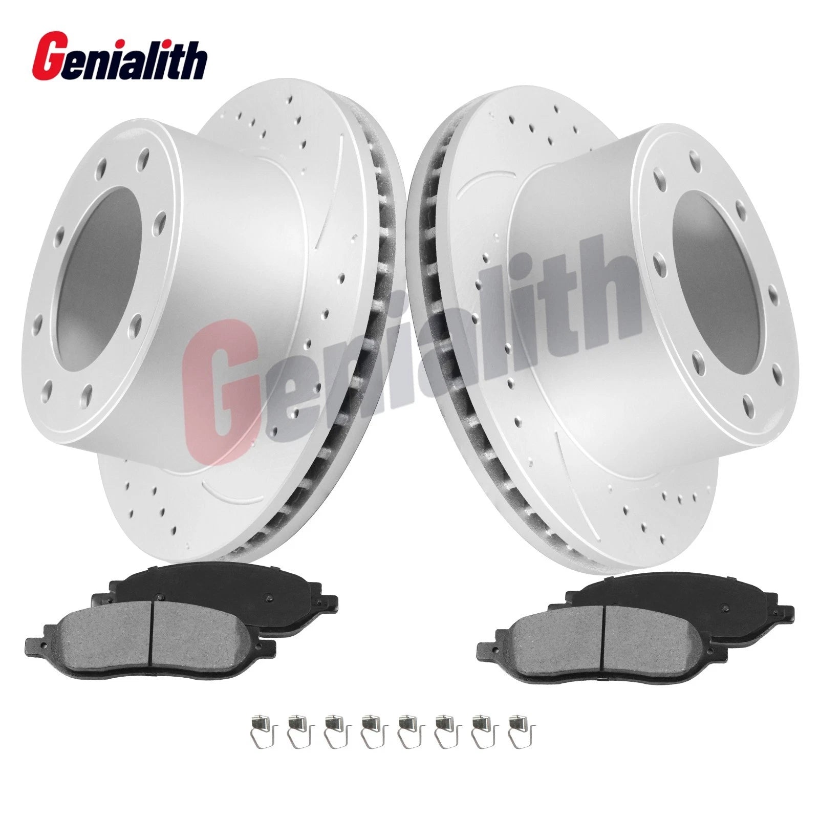 Rear Drilled Slotted Brake Rotors & Ceramic Pads for Ford F-250 F-350 (2000–2023)