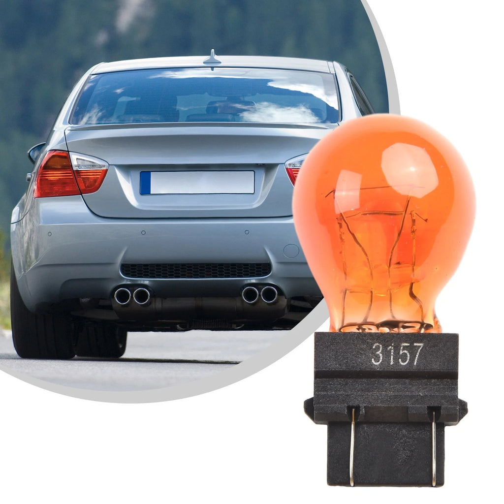 10X 3157 Clear/Amber Tail Signal Brake Light Bulbs for