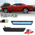 2X Smoked Ice Blue Rear Side Marker LED Lights for Dodge Challenger (2008–2014)
