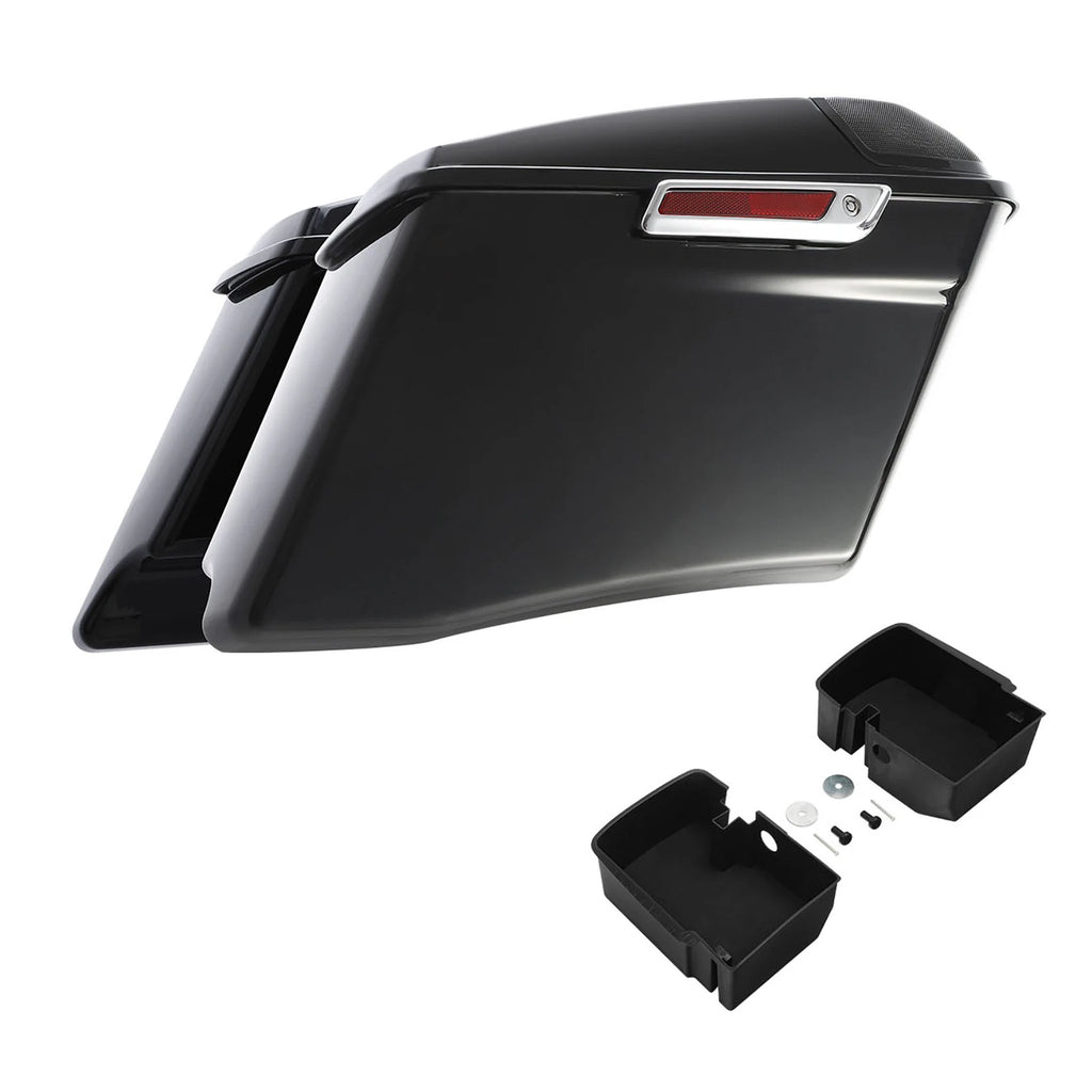 4" Stretched Saddlebags & Tray Organizers for Harley Touring FLHT (2014–2023)