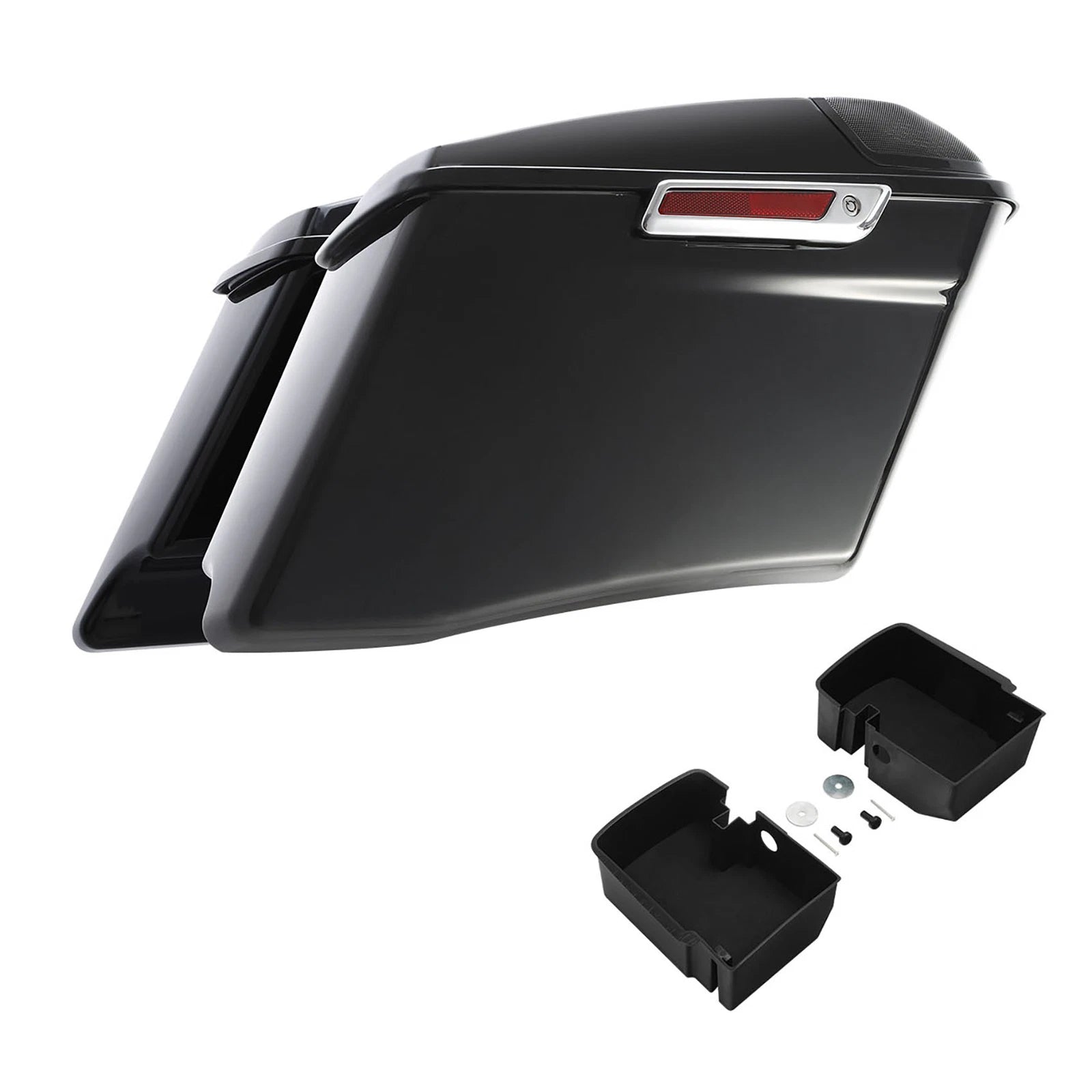 4" Stretched Saddlebags & Tray Organizers for Harley Touring FLHT (2014–2023)
