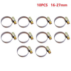 10X Fuel Hose Pipe Clamps for Universal Applications (16-27mm)