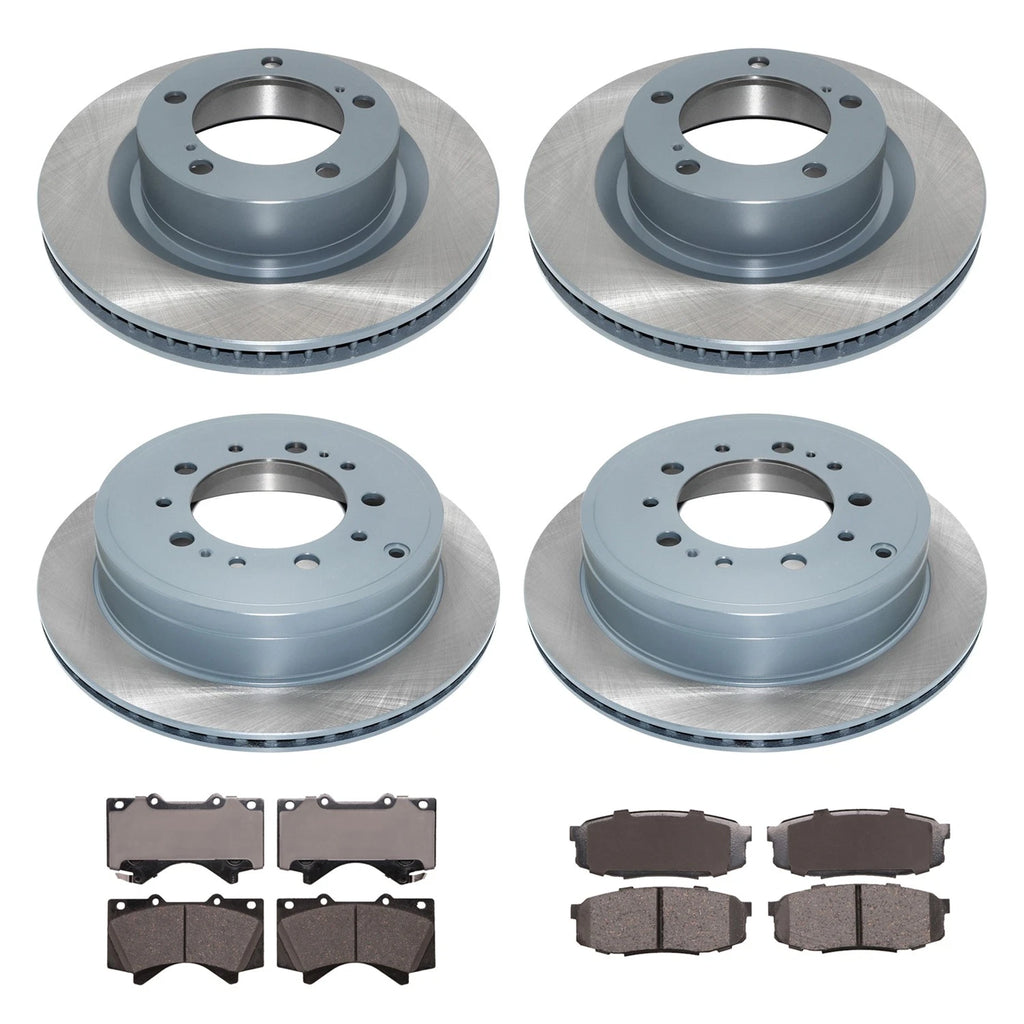DuraGo Front Rear Rotors & ADVICS Ceramic Brake Pads Kit for Land Cruiser Tundra (2007–2021)