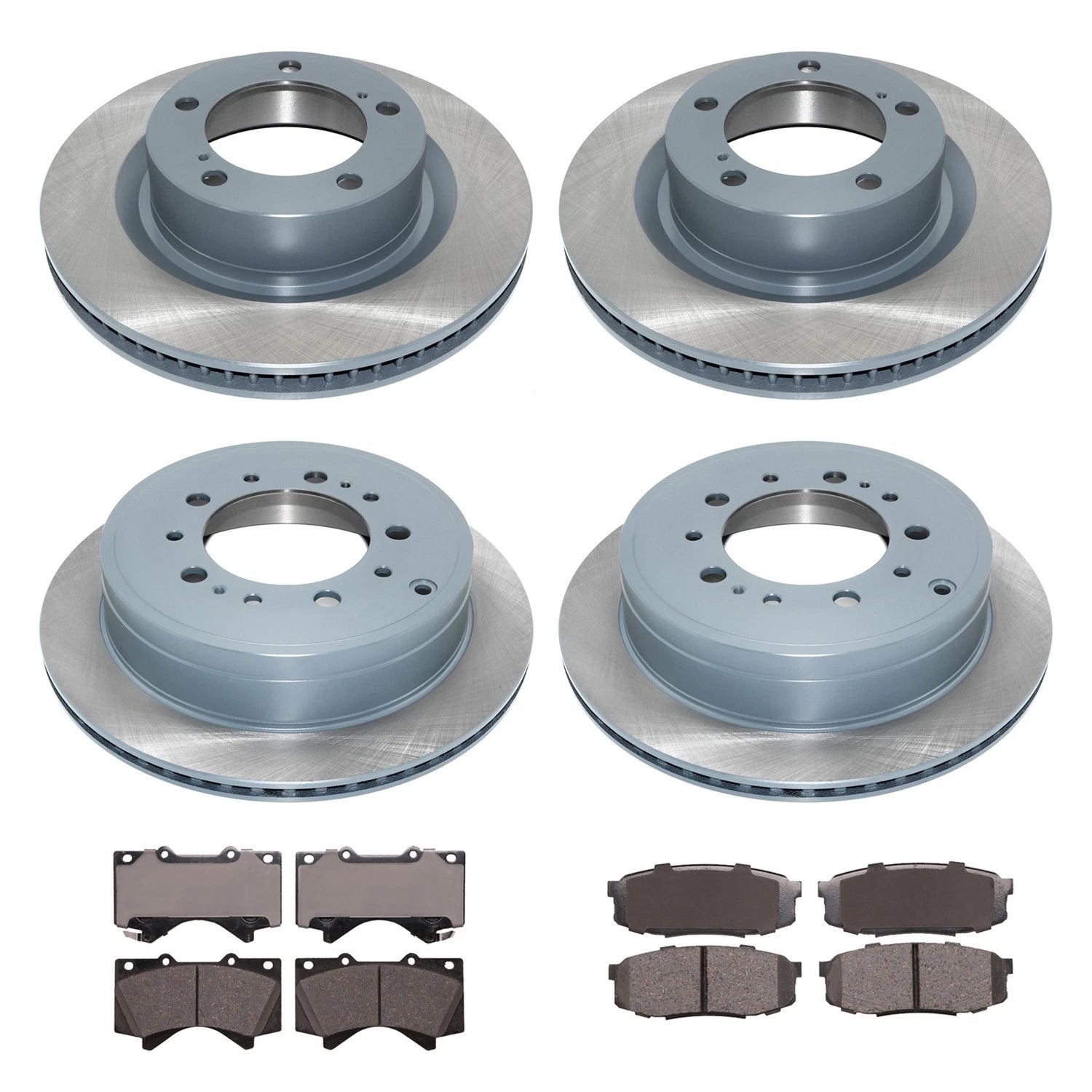 DuraGo Front Rear Rotors & ADVICS Ceramic Brake Pads Kit for Land Cruiser Tundra (2007–2021)