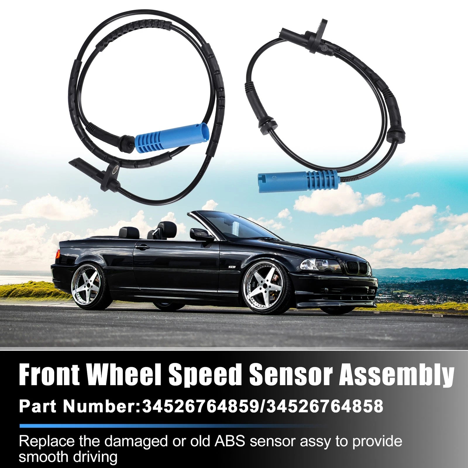 Set of 4 ABS Wheel Speed Sensors for BMW 325xi (2006–2006)