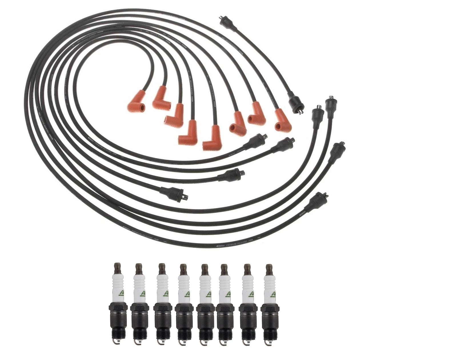 Ignition Wire Set & 8 ACDelco Spark Plugs for Chevrolet GMC V8