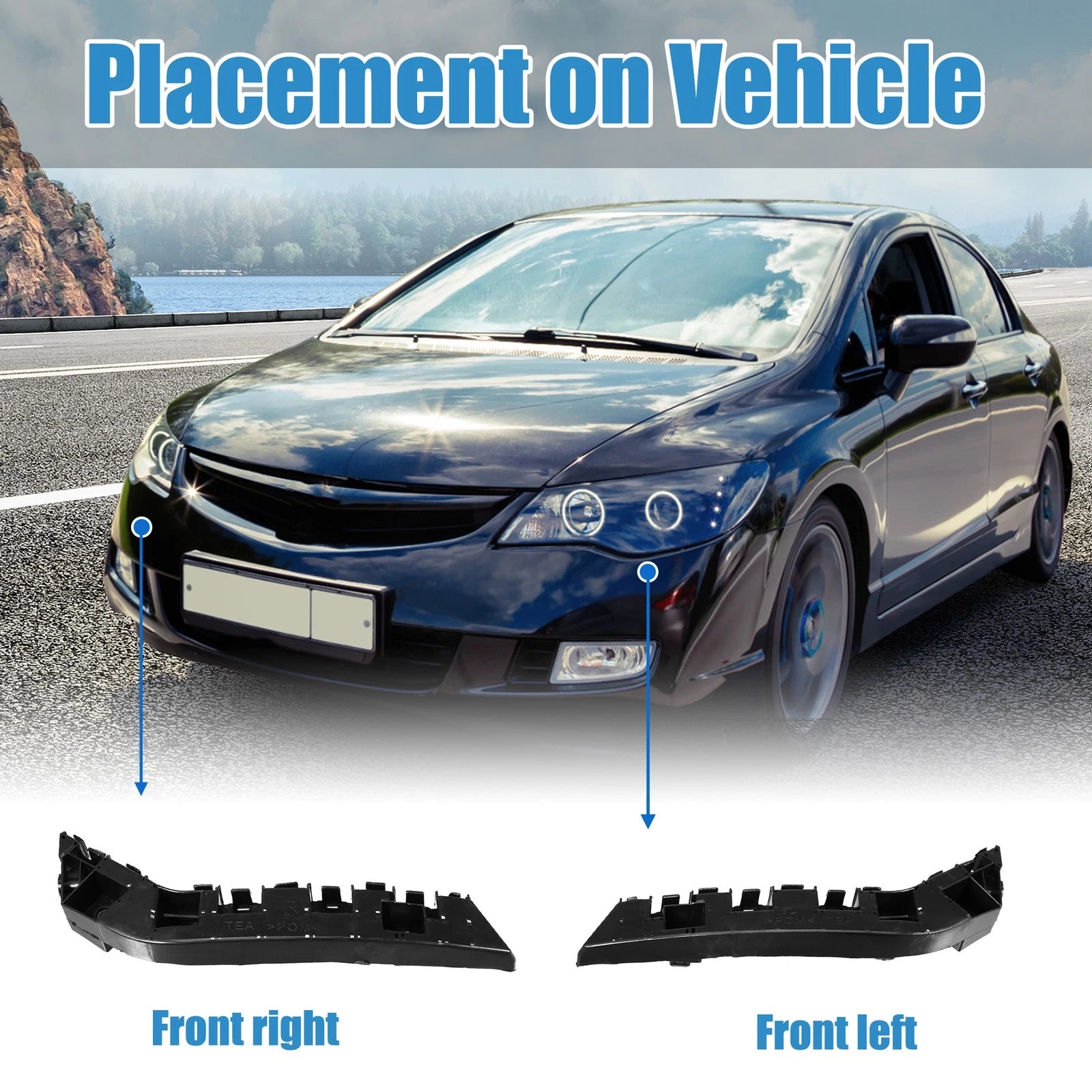 Set of 2 Front Bumper Brackets NO.71198-TEA-T01 for Honda Civic (2017–2021)