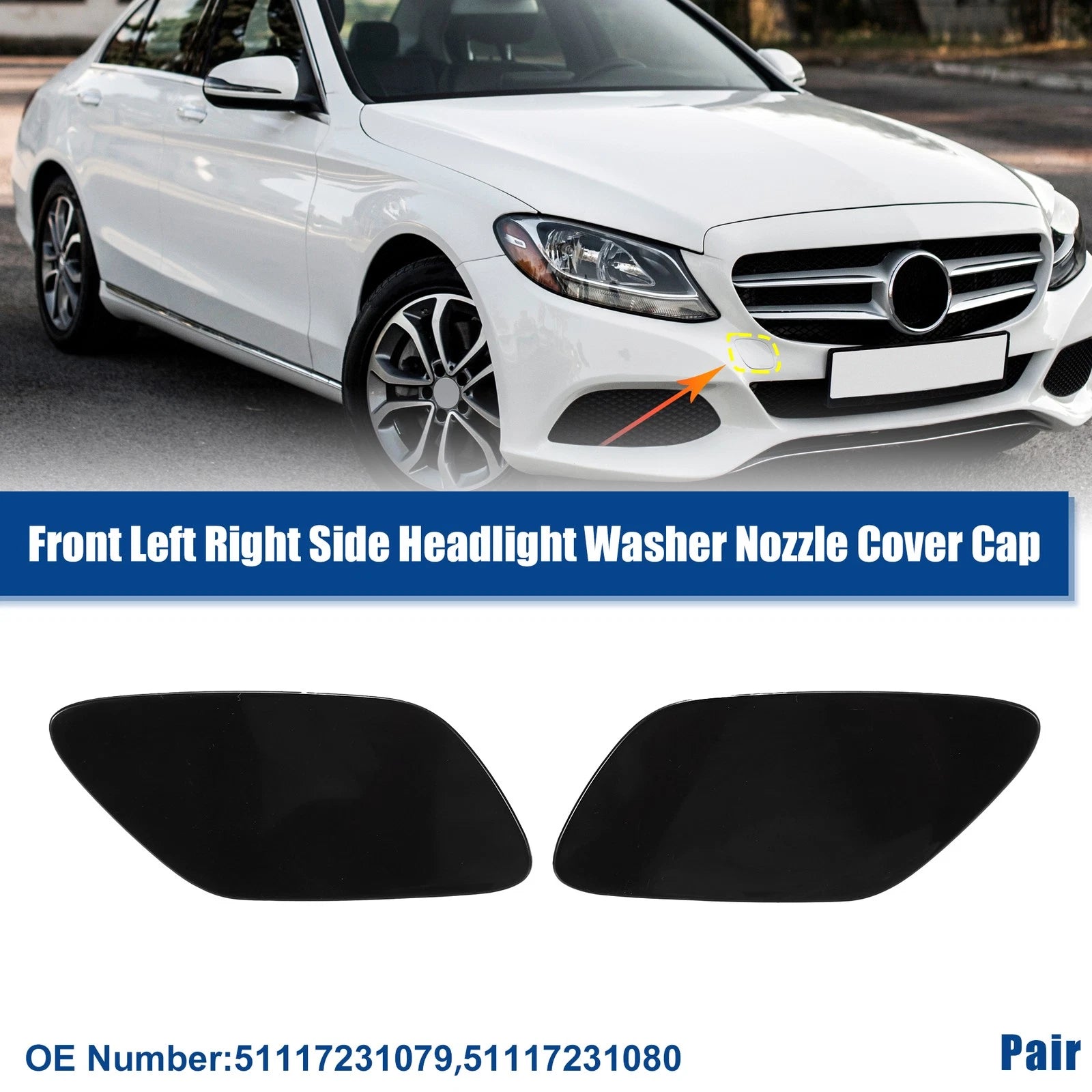 Pair Headlight Washer Nozzle Cover for BMW Z4 E89 (2009–2016)