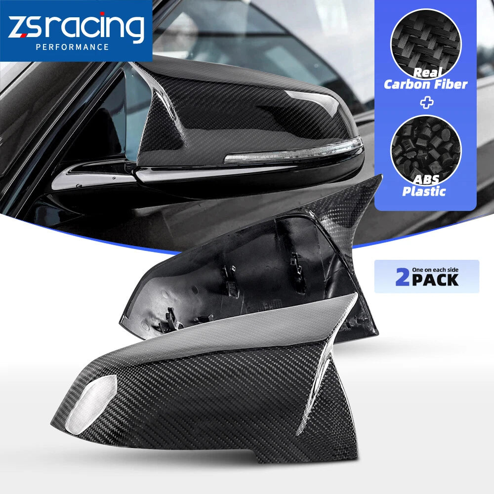 2X Carbon Fiber Side Mirror Cover Caps for BMW F20 F21 F30 F32 F36 X1 M2