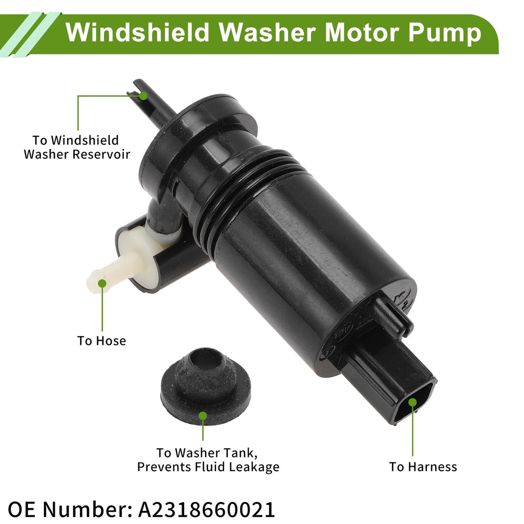 Windshield Washer Pump w/Grommet for Benz (A2318660021)
