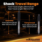 Set of 4 Lift Shocks for Jeep Wrangler TJ/Rubicon/Unlimited (1997–2006)