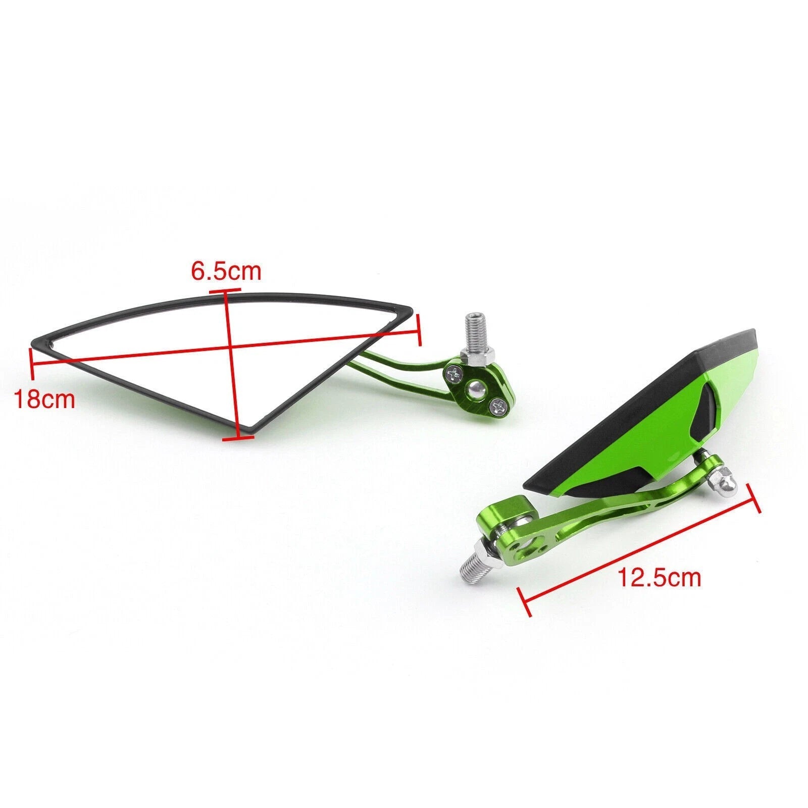Side Rear View Mirrors for Motorcycle Scooter (8mm 10mm) - Green