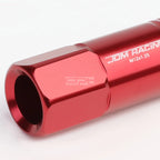 20x Open End M12x1.25 60mm Tall Red Aluminum Lug Nuts + Adapter