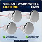 Set of 4 LED Courtesy Lights for Five Oceans (1-5/16", IP67, 12V)