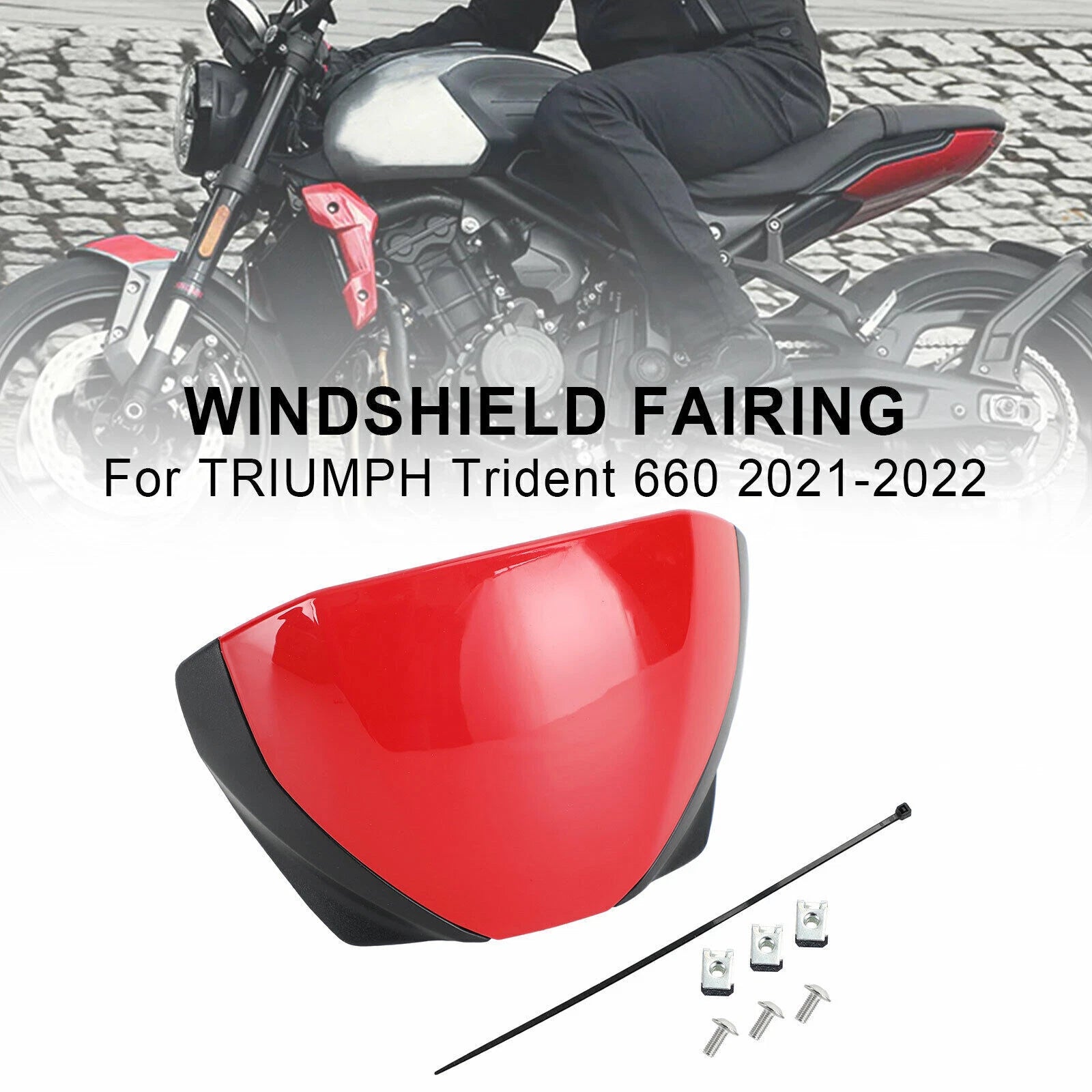 Windshield Fairing Deflector for Triumph Trident 660 (2021–Present) Red T