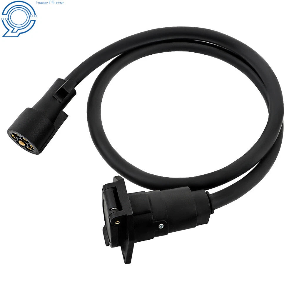7 Pin Trailer Plug Extension Cord for RV Gooseneck (10-14 AWG)