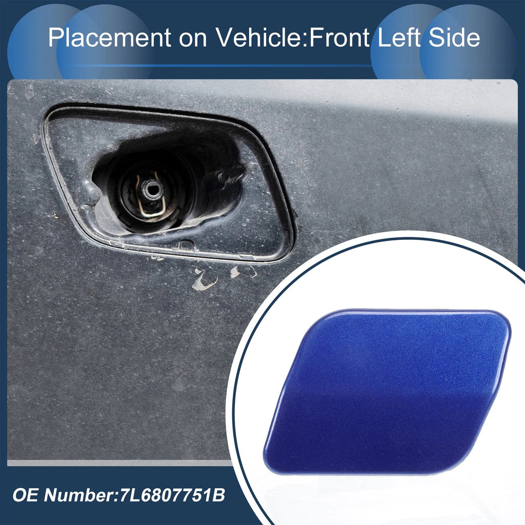 Front Left Washer Nozzle Cover Cap for Volkswagen Touareg (2007–2010) 1 Pcs Blue